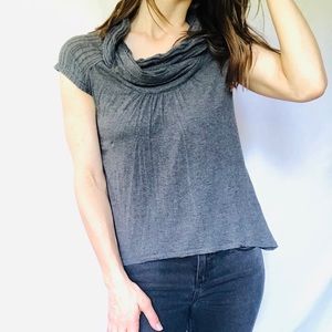 Gray blouse with scarf/sweater neck